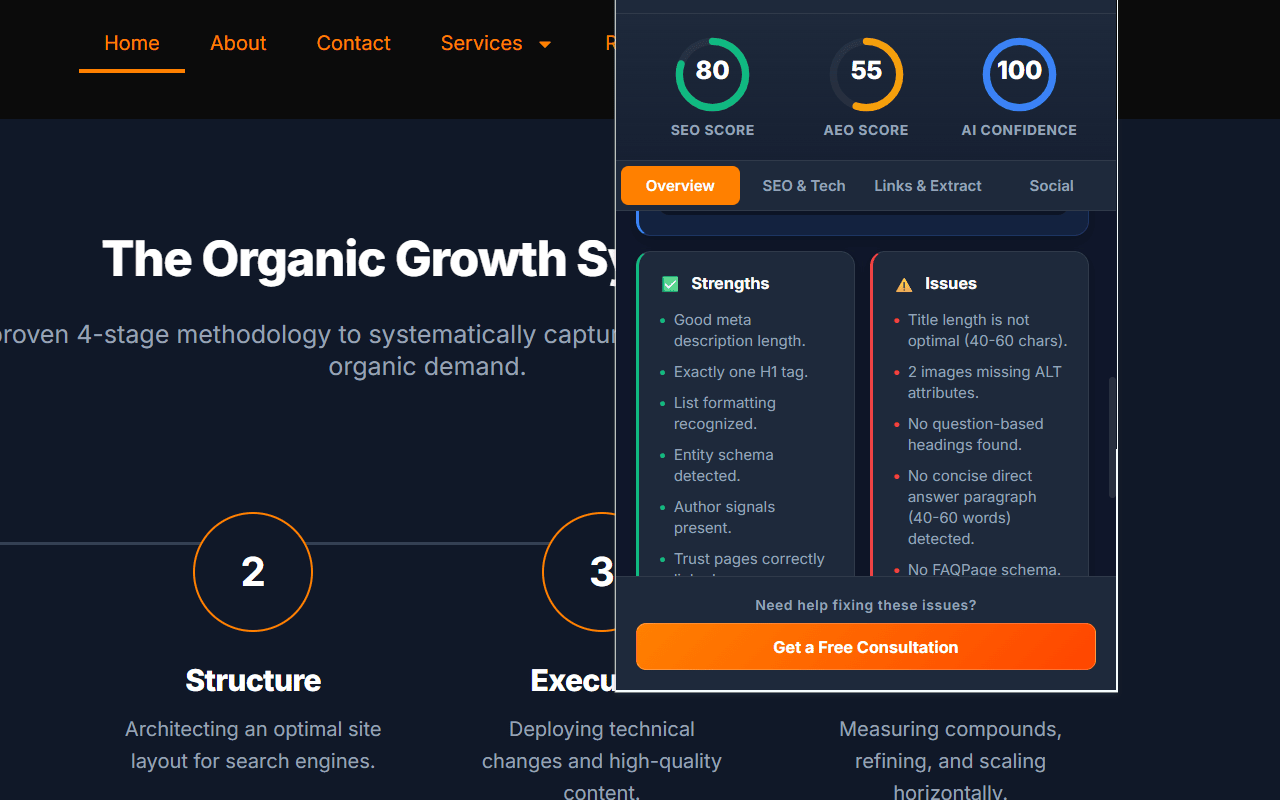 SEO AI Auditor Mockup